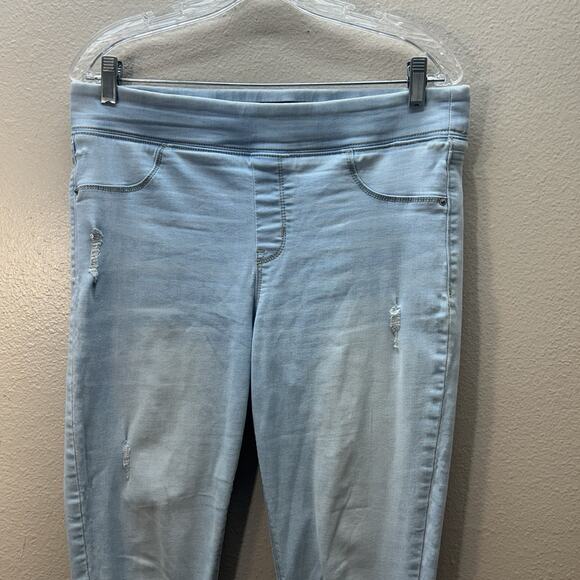 OLD NAVY Jeggings Sz 12 Rockstar pull on Distressed Stretch Denim Jeans Light - Picture 2 of 6